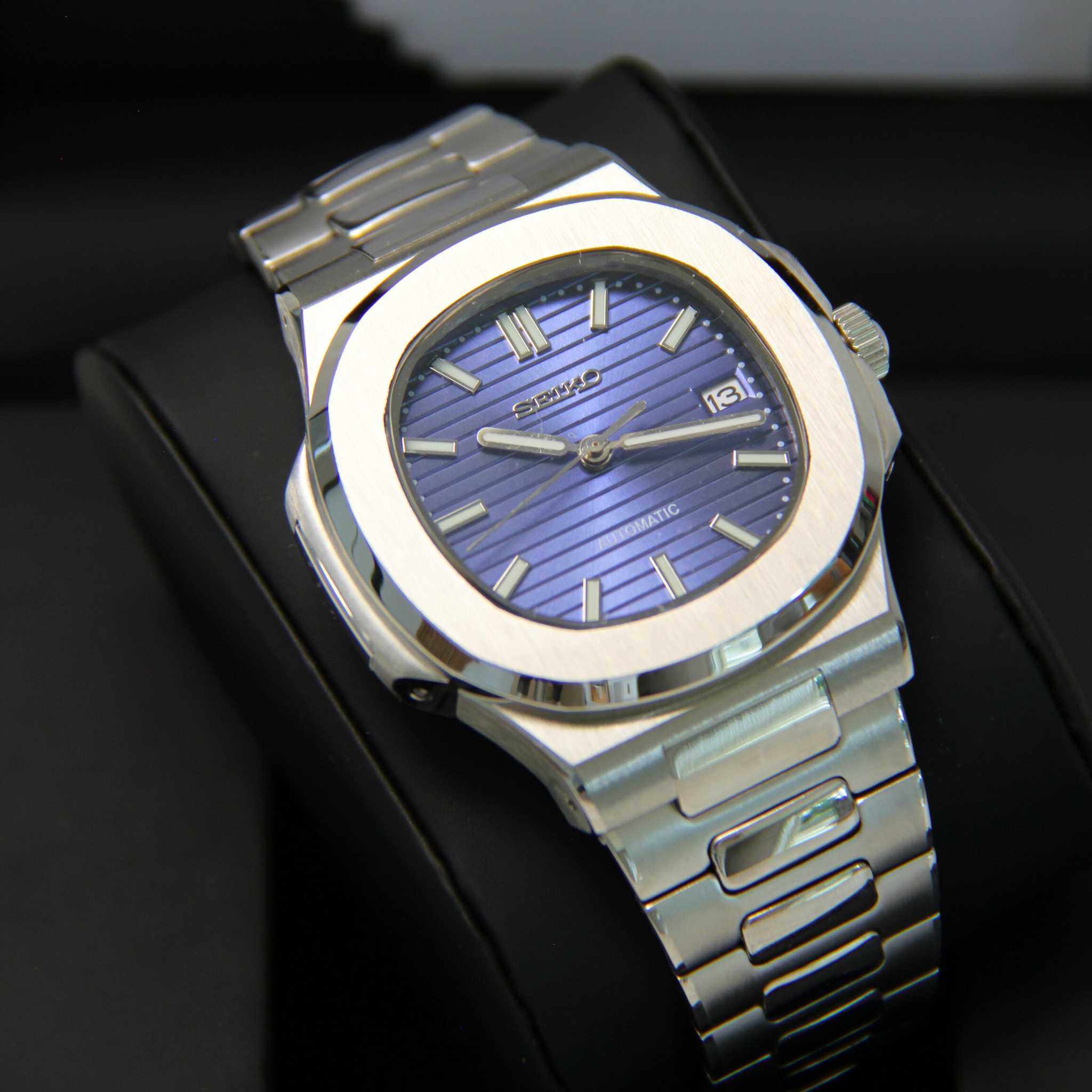 Seiko Mod Nautilus Navy Blue 40mm - Custom Automatic Watch | NH35