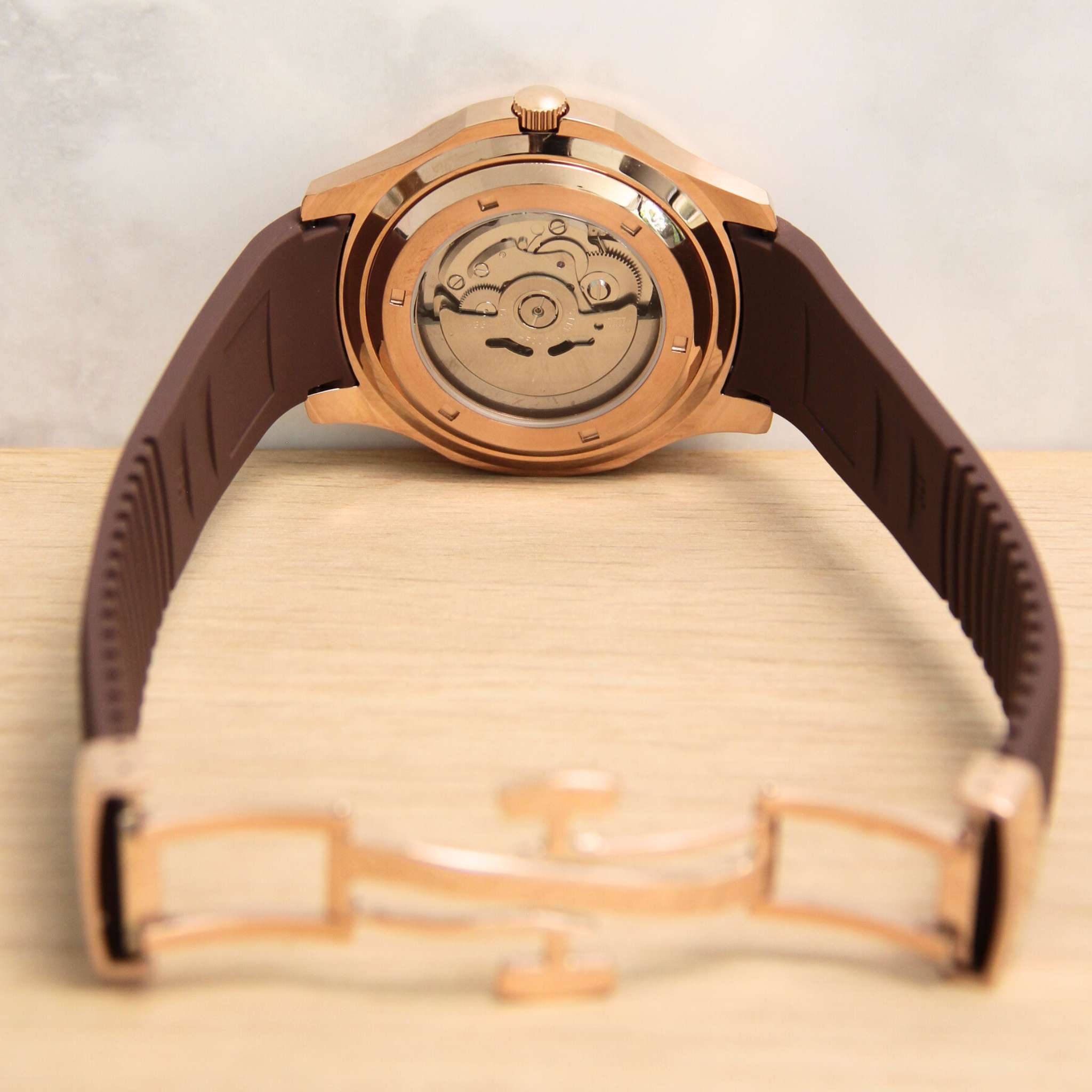 Écrin premium Aqua Marron & Or Rose | Modus Horlogerie