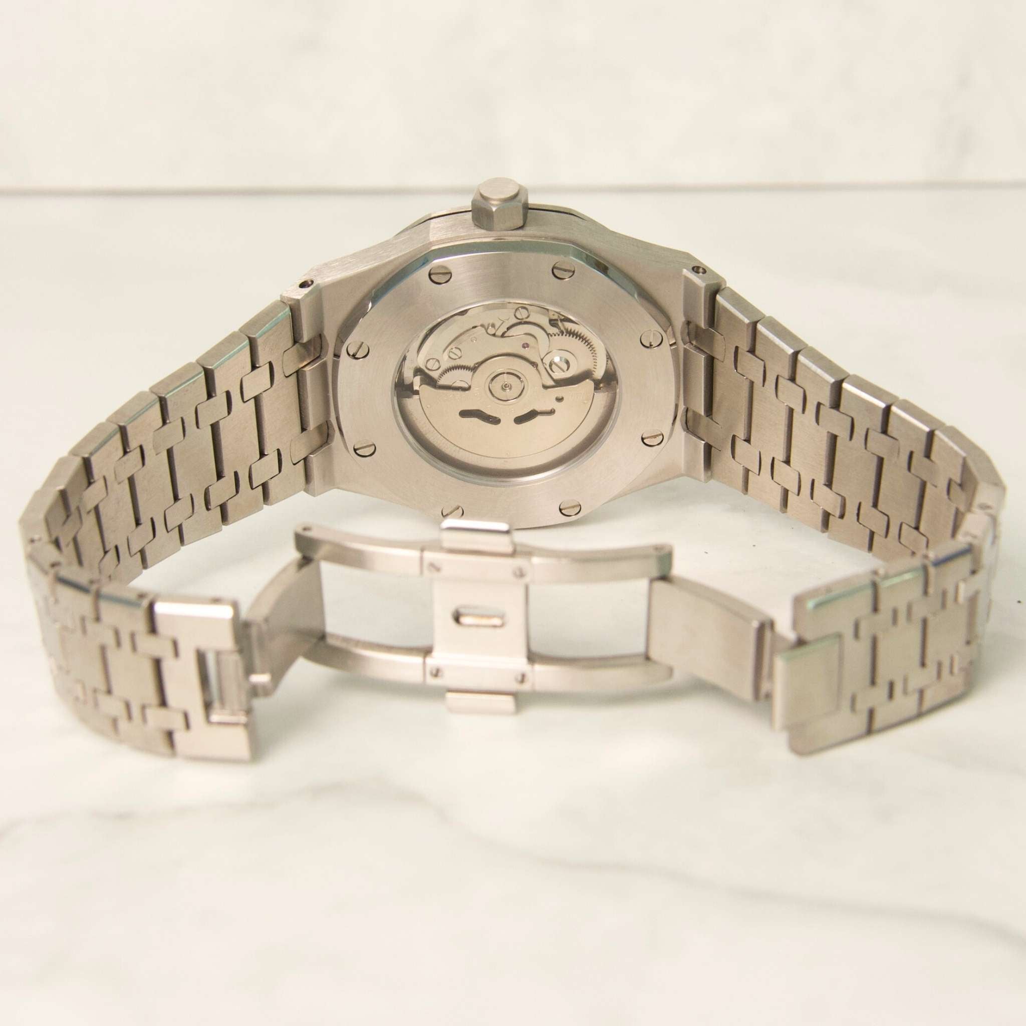 Fond transparent de la montre SEIKMOD Royal Oak Bleu NH35