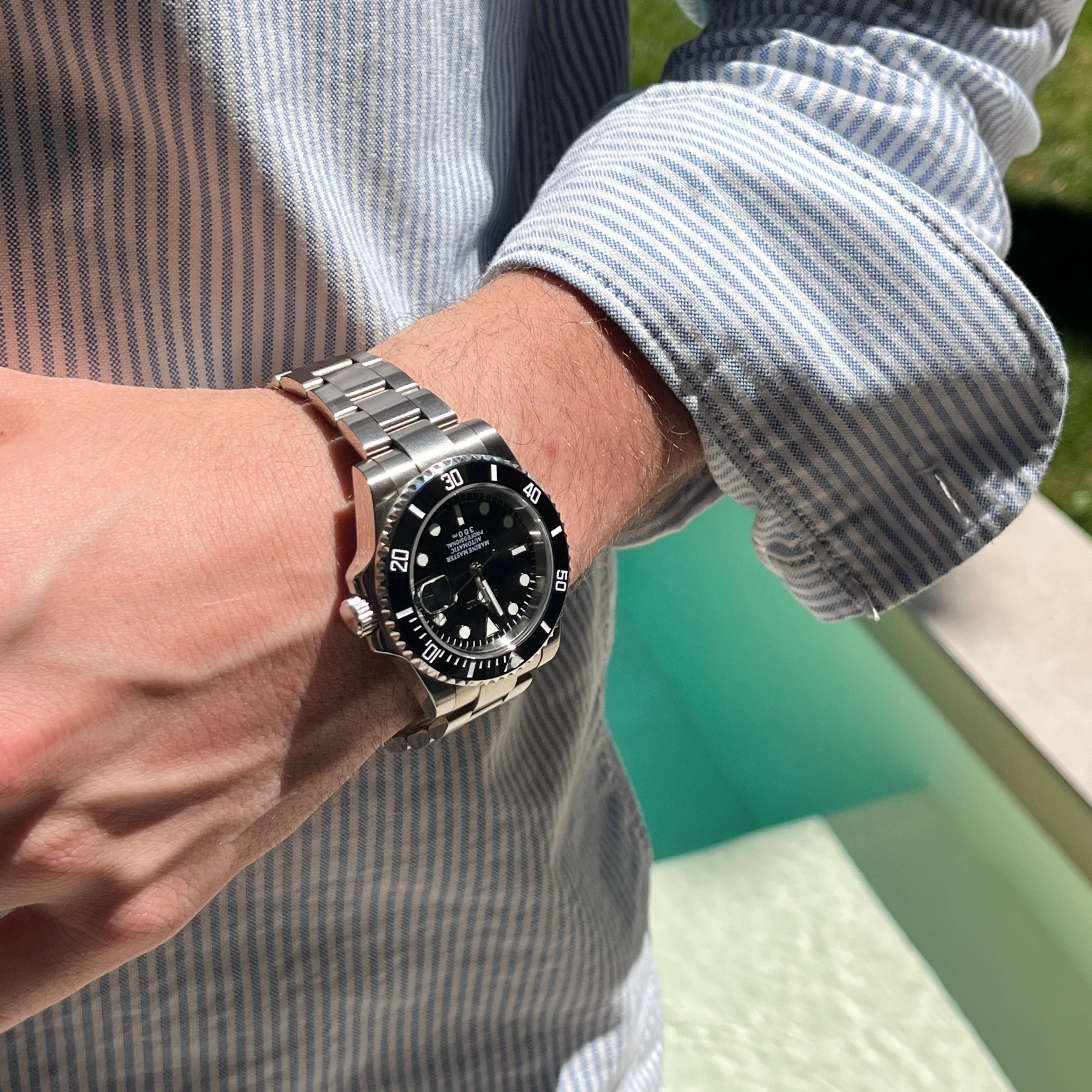 Seiko Mod Submariner Black Date 40mm - Custom Automatic Watch | NH35
