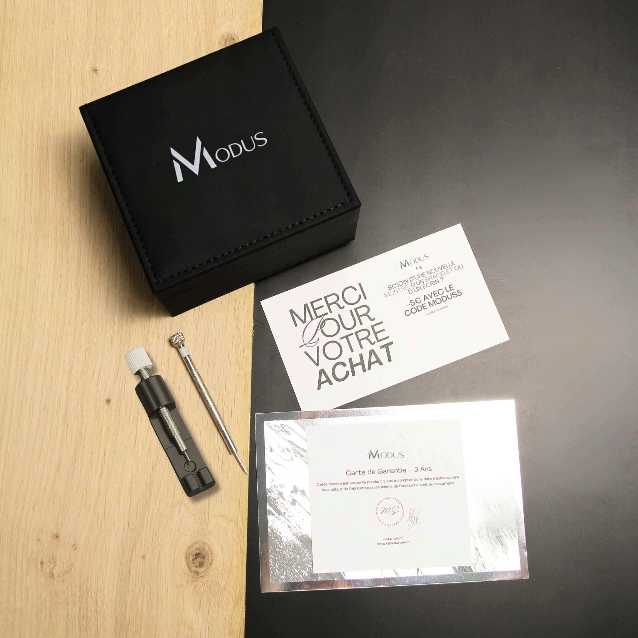 Écrin premium offert avec la montre SEIKMOD Royal Oak Bleu