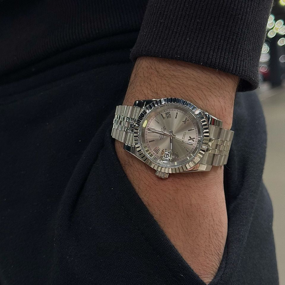 Seiko Mod Datejust Grey 36/40mm - Roman Numerals | NH35 Automatic
