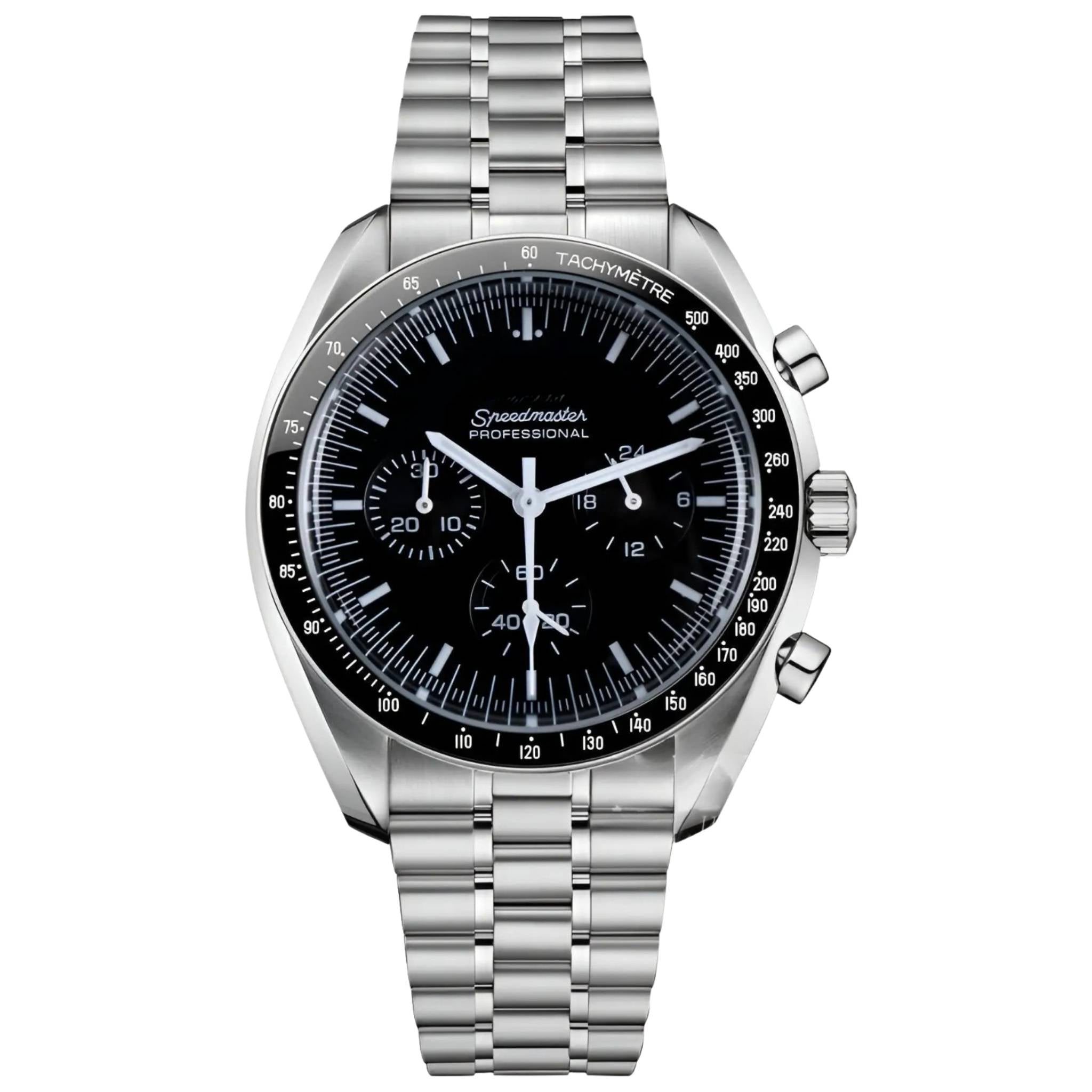 Chrono Noir Racing – Chronographe Méca-Quartz – assemblée en France | Modus Horlogerie