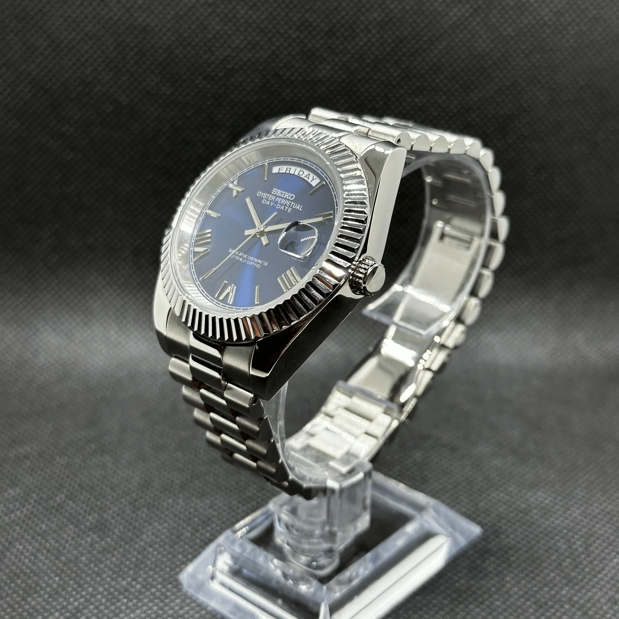 Seiko Mod Day Date Blue 36/40mm | Miyota 8285 Automatic