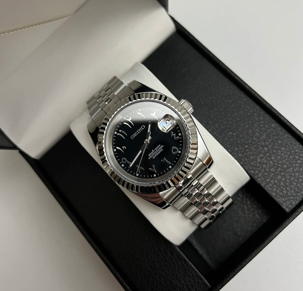 Seiko Mod Datejust Arabic Black 36/40mm