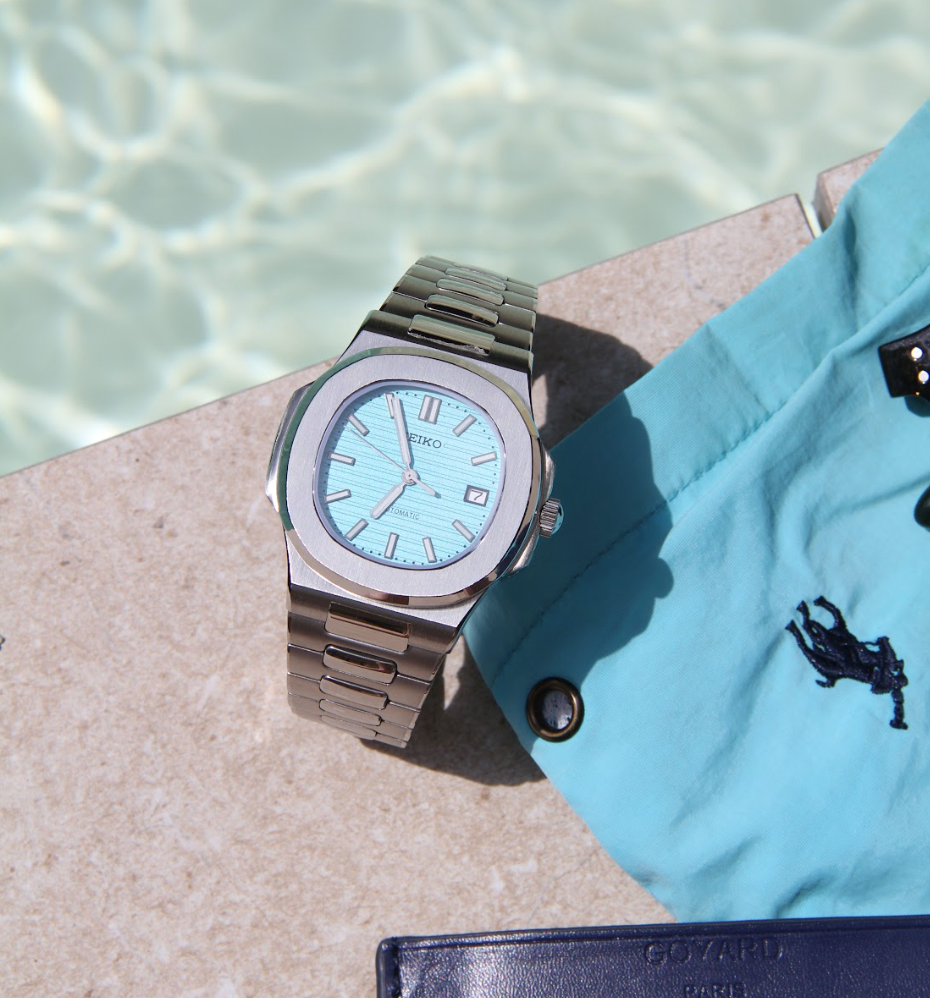 Seiko Mod Nautilus Tiffany Sky Blue 41mm - Custom Automatic Watch | NH35