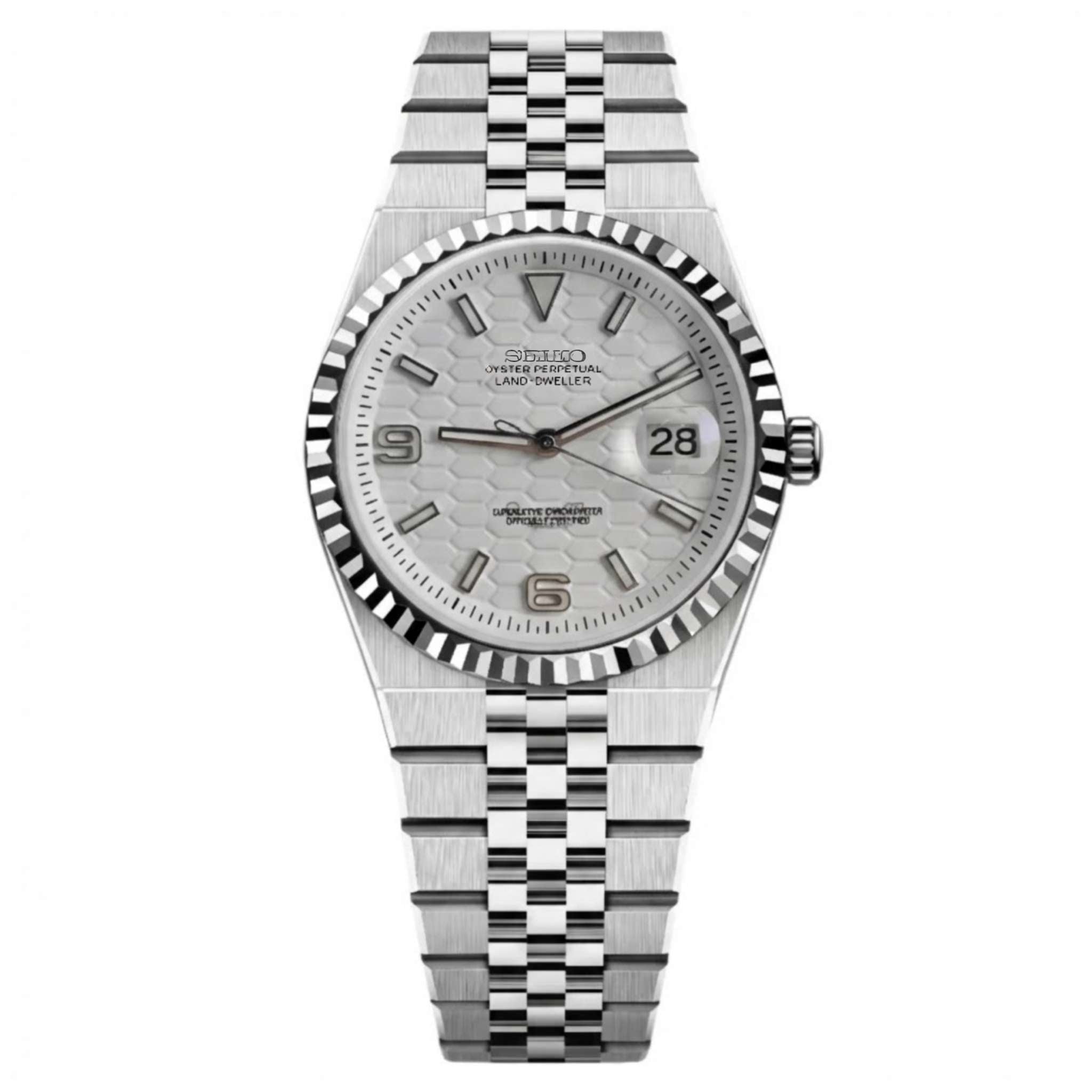 Montre Seikmod Land Dweller blanche assemblée en France par Modus Horlogerie