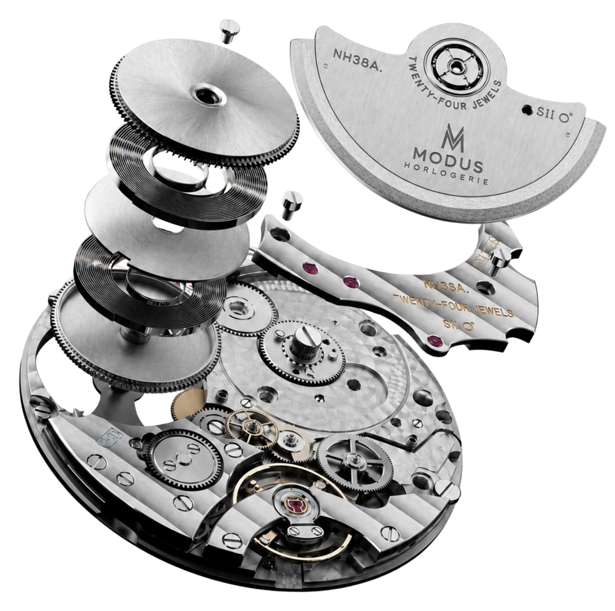 Calibre NH38 — vue éclatée
