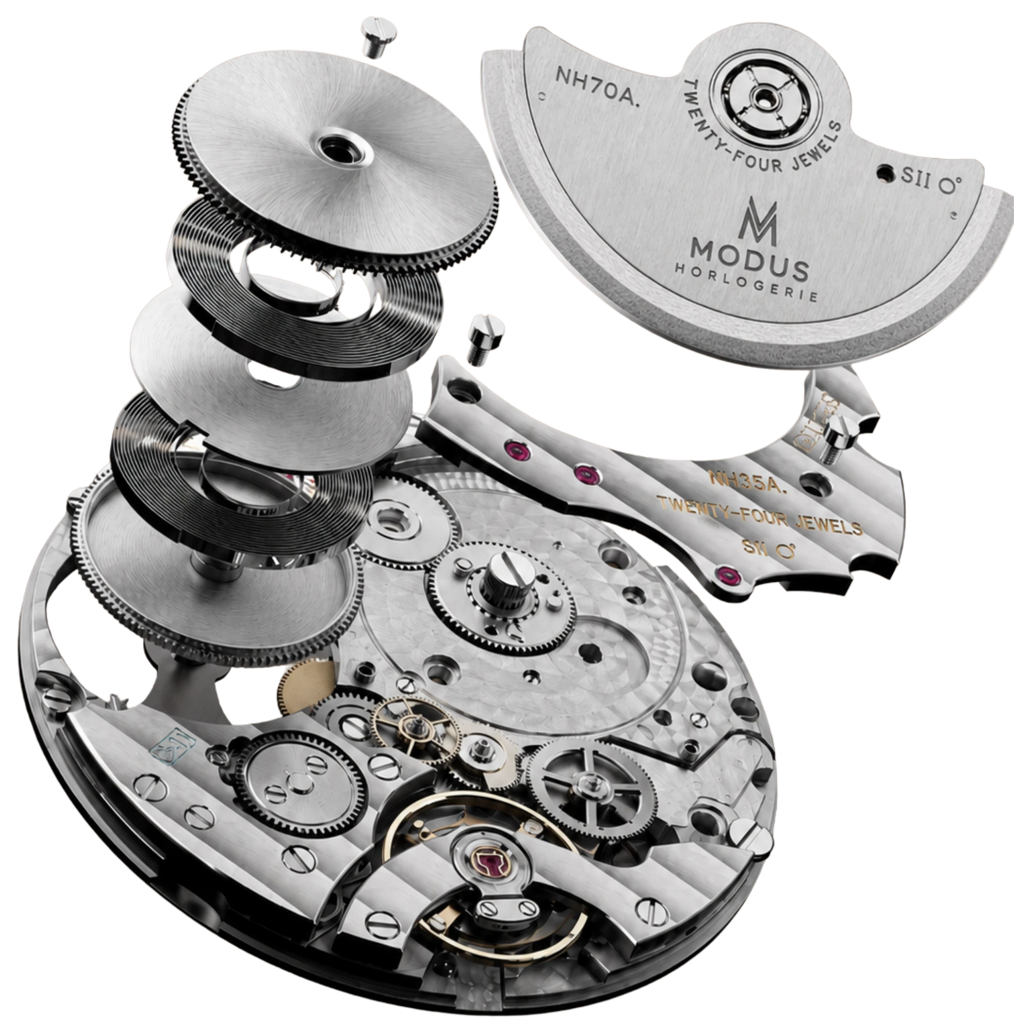 Calibre NH70 — vue éclatée